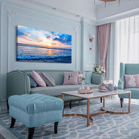 Lapremoly Blue Ocean Wall Painting Canvas Art For Living Room, Office, Bedroom - Large Wall Decor - Ready To Hang
