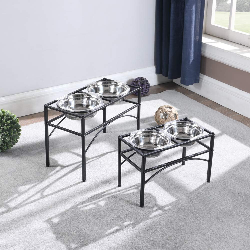 Elevated Dog Bowls Raised Pet Feeder Cat Food Water Diner Stand Set – Essentials for Dogs - L/13.8" Height - image 2