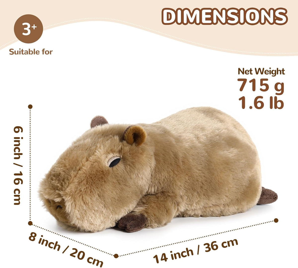 Capybara Stuffed Animals, Microwavable Stuffed Animal Adorable Fluffy Capybara Plush for Warmth - Capybara-2 - image 3