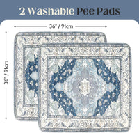 Washable Pee Pads for Dogs, Non-Slip Potty Pads - Navy & Ecru / 36"x36" (Pack of 2) - image 2
