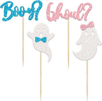 Gyufise Halloween baby shower cupcake toppers with Oh Baby ghost designs on picks - view 30