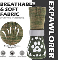 Anti Slip Dog Socks to Prevent Licking Paws with Grippers Black – Essentials for Dogs - Mixed Green / X-Small - image 4