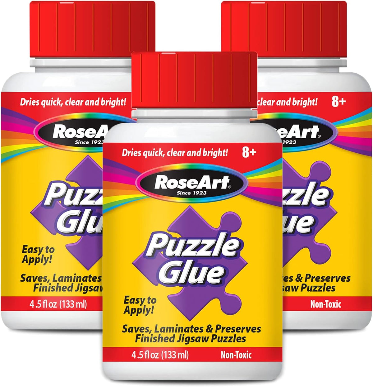 RoseArt Jigsaw Puzzle Glue with Applicator, Saves - Puzzle Glue 3 Pack - image 2