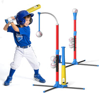 QDRAGON 4-in-1 T ball set for kids with bats, softballs, tee stand and catch paddles - view 3