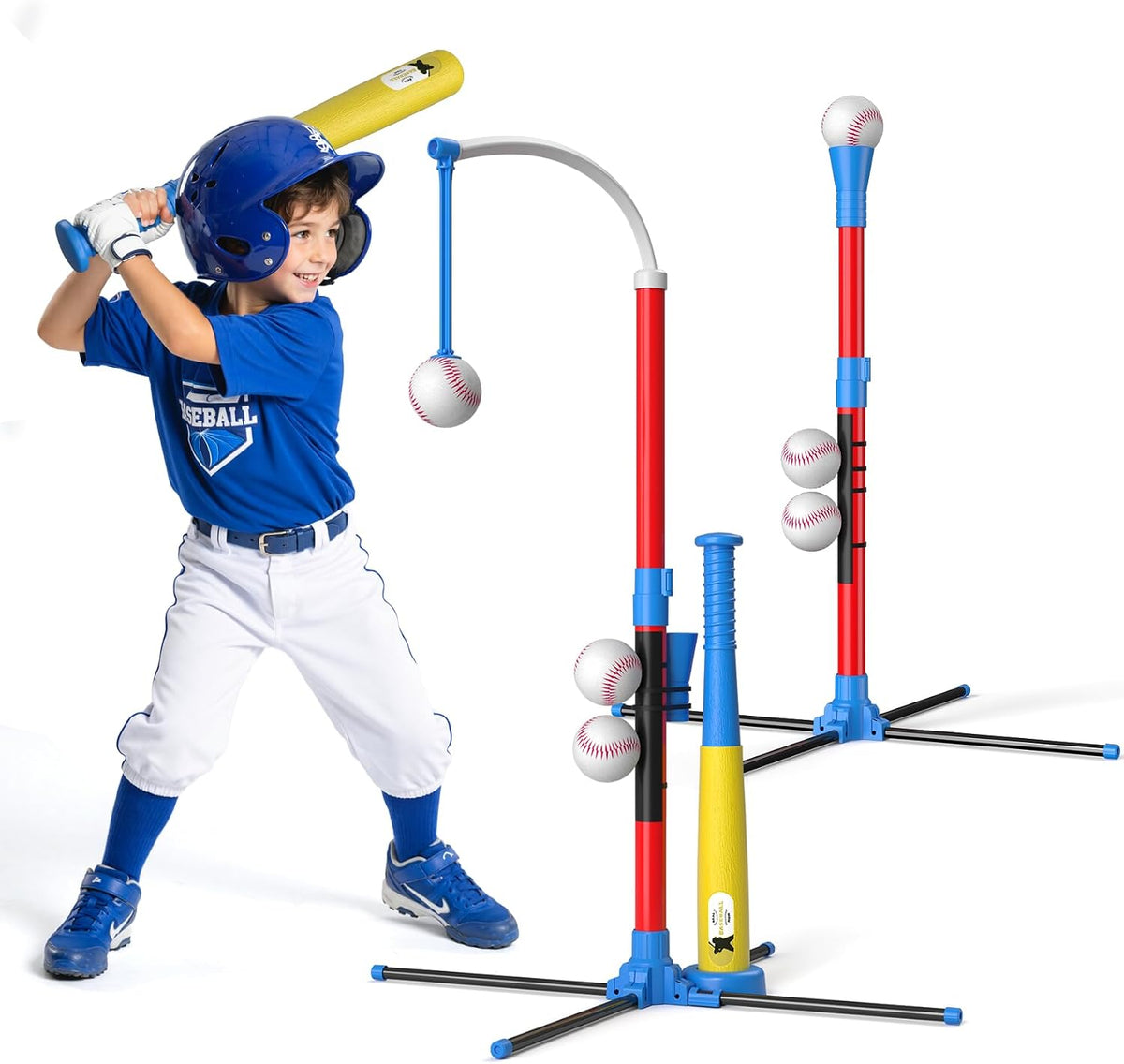 QDRAGON 4-in-1 T ball set for kids with bats, softballs, tee stand and catch paddles - view 3