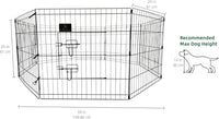 Puppy Playpen with Bottom Pad and Door, 8 Panels 24" H - Black / X-Small Pen: 24-Inch High / Playpen+Bottom+Top Cover - image 3