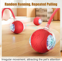 Interactive Cat Toys for Indoor Cats, 2025 New Interactive Cat Toys, Intelligent Automatic Rolling Pet Ball, Automatic Obstacle Avoidance Cat Toy Ball with Rope, Three Modes Adjustment (gray)