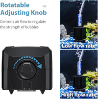 Uniclife Aquarium Air Pump Adjustable 4 LPM 2 Outlets Oxygen Pump - image 3