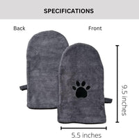 Penny & Niko Microfiber Pet Towel Mitts - Standard - 2 pack / Gray - image 3
