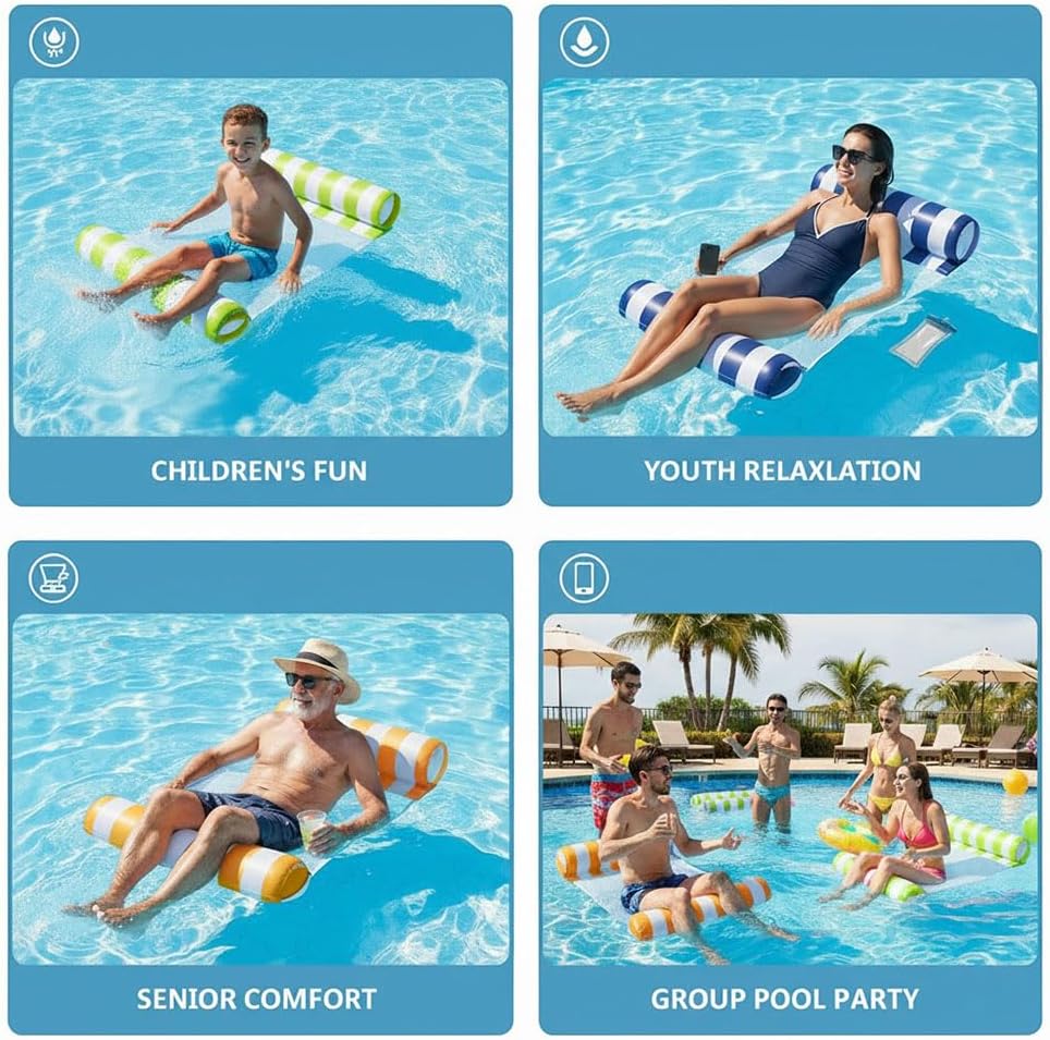 Auspicious Rain 4-in-1 pool hammock floats in assorted colors - view 8