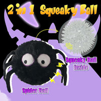DKING 3Pack Squeaky Dog Balls,2 in1 Funny Puppy Ball Toys,Birthday Dog Toy for Small Medium Dogs (Halloween Ball)