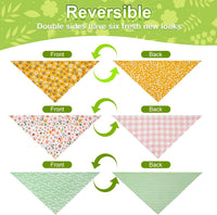 Spring Summer Dog Bandanas Large 3PCS, 6 Pattern Floral Scarf – Essentials for Dogs - Sping-26-GYP / Small - image 4