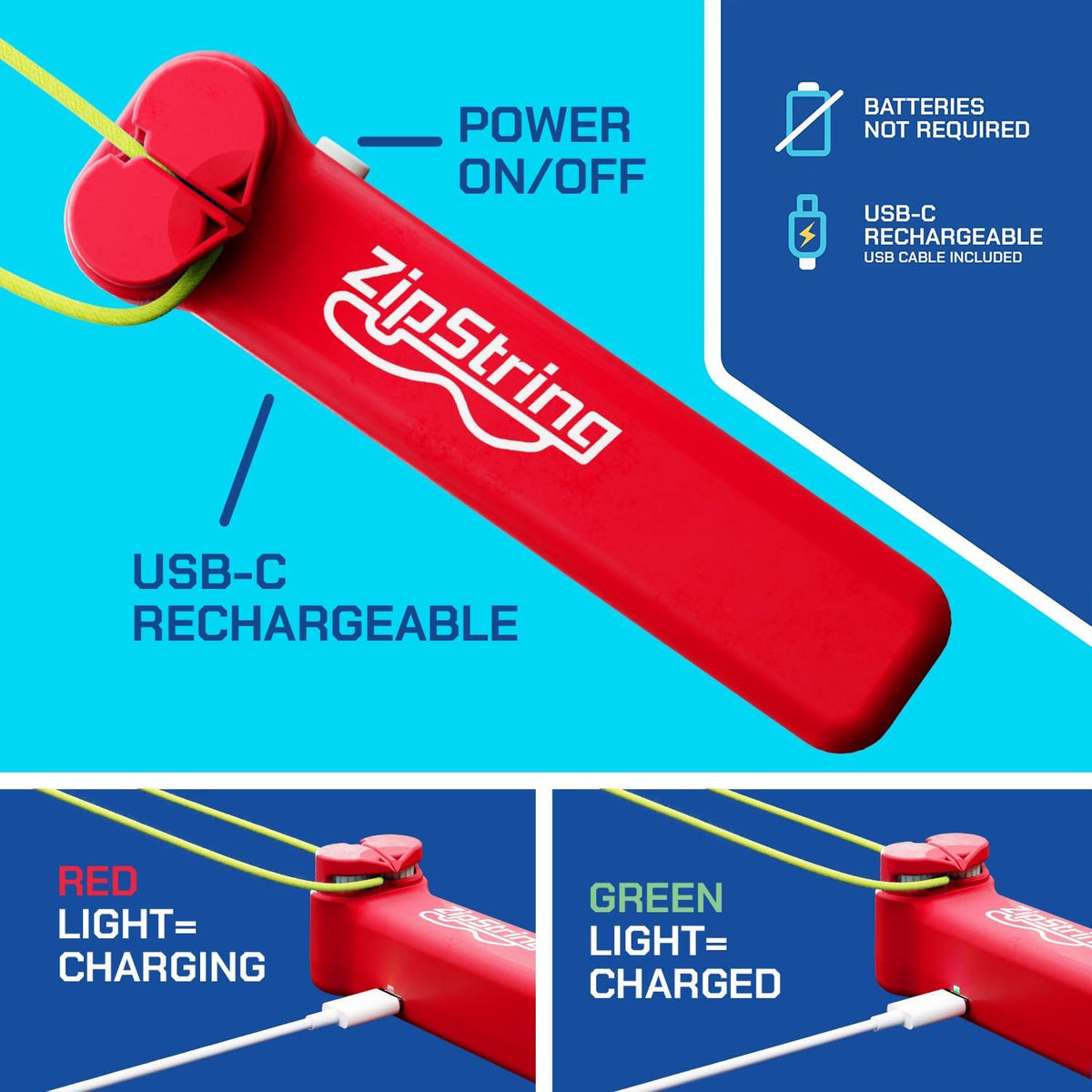 ZipString Original Rope Launcher Toy - Rock'it Red - image 2