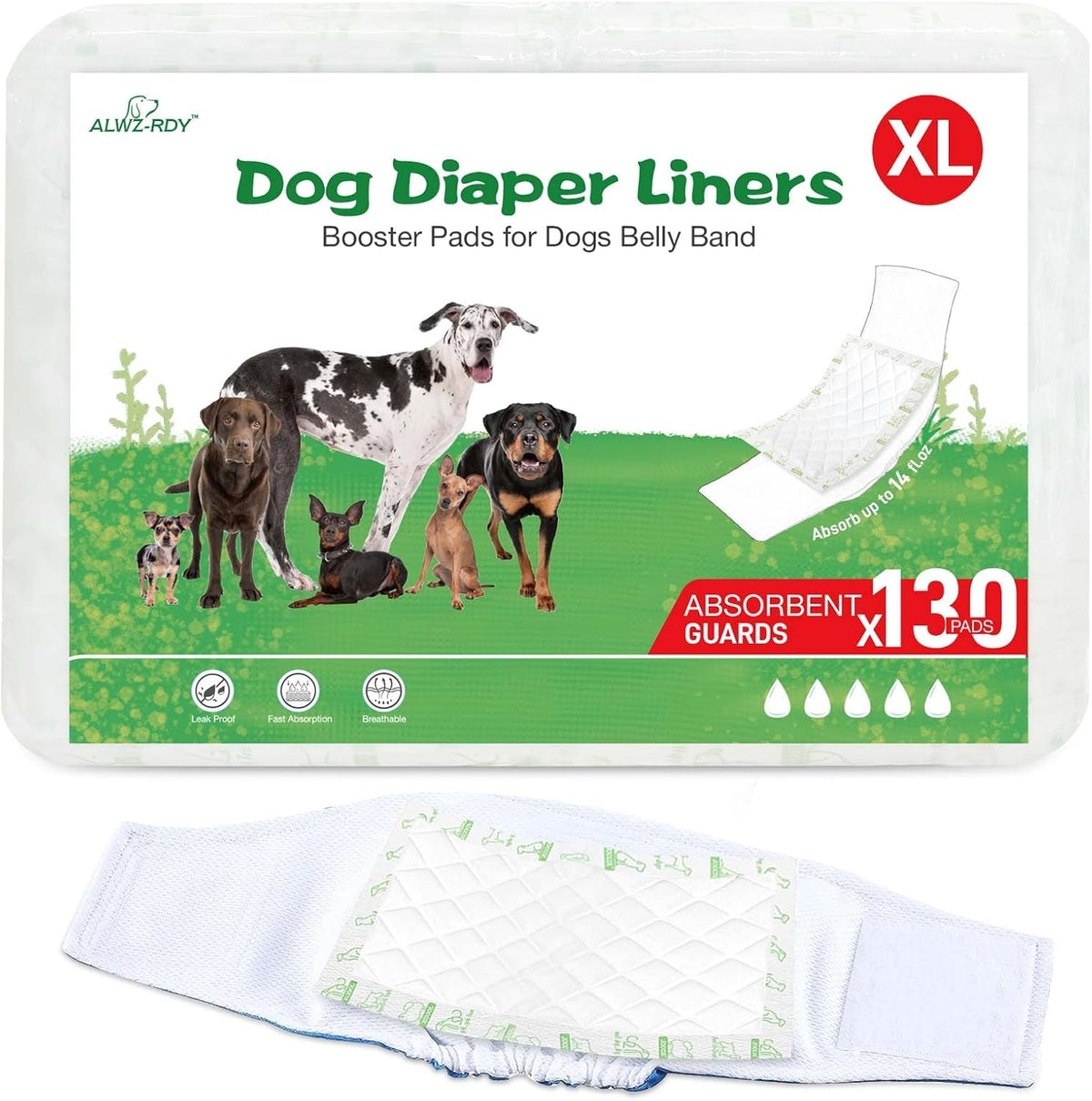 Dog Diaper Liners 100ct Super Absorption Disposable Dog Diaper - X-Large / 130.0