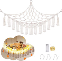 CERETIA Stuffed Animal Hammock Large Corner Plushie Net Storage - White / Large-(Package of 1)