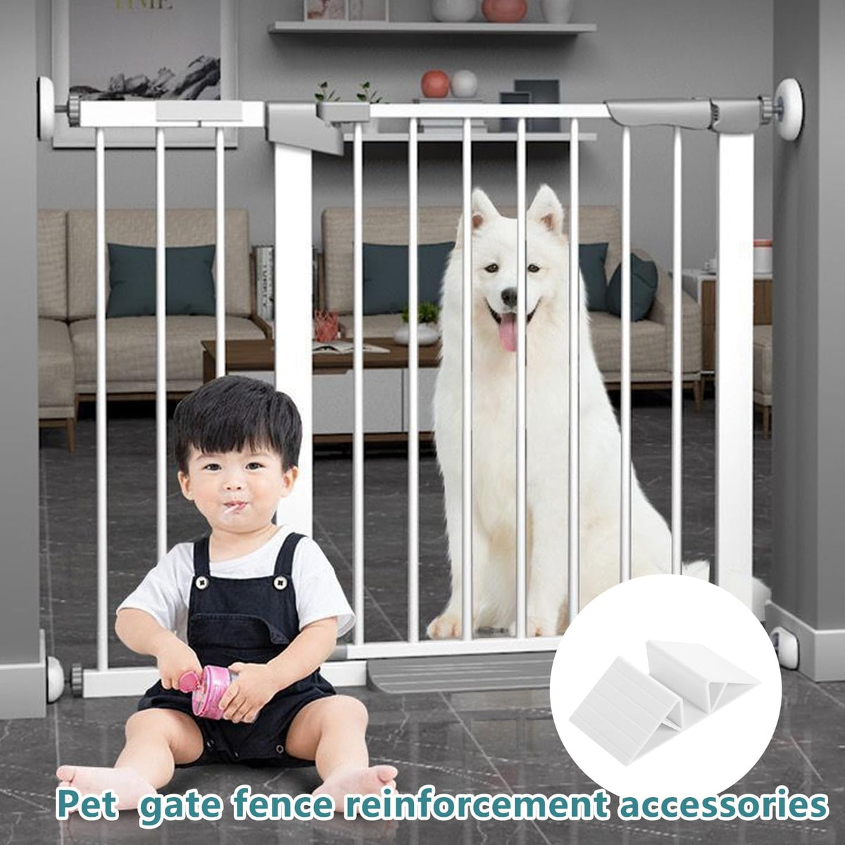 6 PCS White Plastic Triangle Support Feet for Pet and Baby Gates - image 3