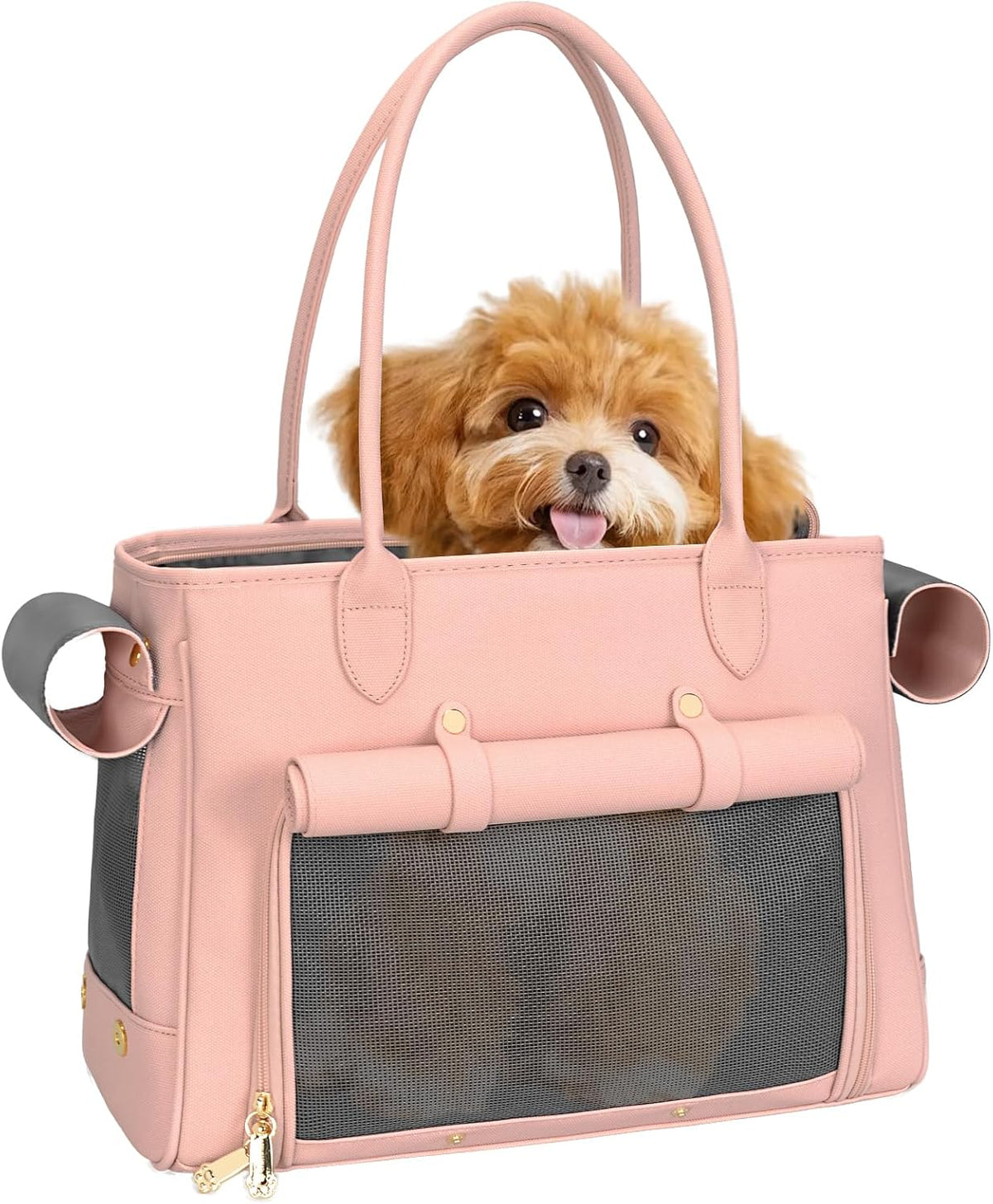 Minsong Fashion Pet Carrier Purse for Small Cat and Dog - Pink / 15.8"L x 7.5"W x 11.8"H
