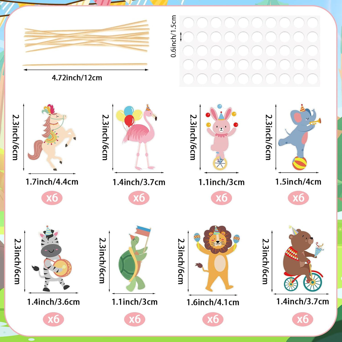 Adecortalk fall cupcake toppers, 48 glitter pumpkin, leaf and turkey picks in 8 designs - view 29