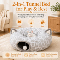Geometric Straight Cat Tunnel with Plush Inside - Big Tunnel Bed - image 3