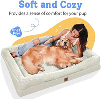Washable Orthopedic Large Dog Bed - Extra Large Dog Beds with Bolsters Removable Orthopedic Foam Support Dogs Bed for XL Large Size Dogs with Waterproof Cover Non-Slip Bottom Pet Beds