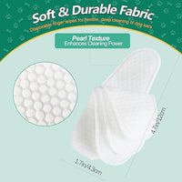 Pet Finger Wipes for Ear and Teeth - 120 Count Cleaner Finger Wipes for Dog and Cat, Dental Ear Care Wipes, Hypoallergenic Dog Wipes to Remove Plaque Tartar, Relieve Ear Itching and Inflammation