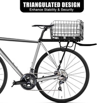 Aodaer Rear Bike Rack with Basket Quick Release Bike Rear Rack Heavy Duty Folding Bike Basket with Waterproof Bag & Cargo Net & Installation Tool