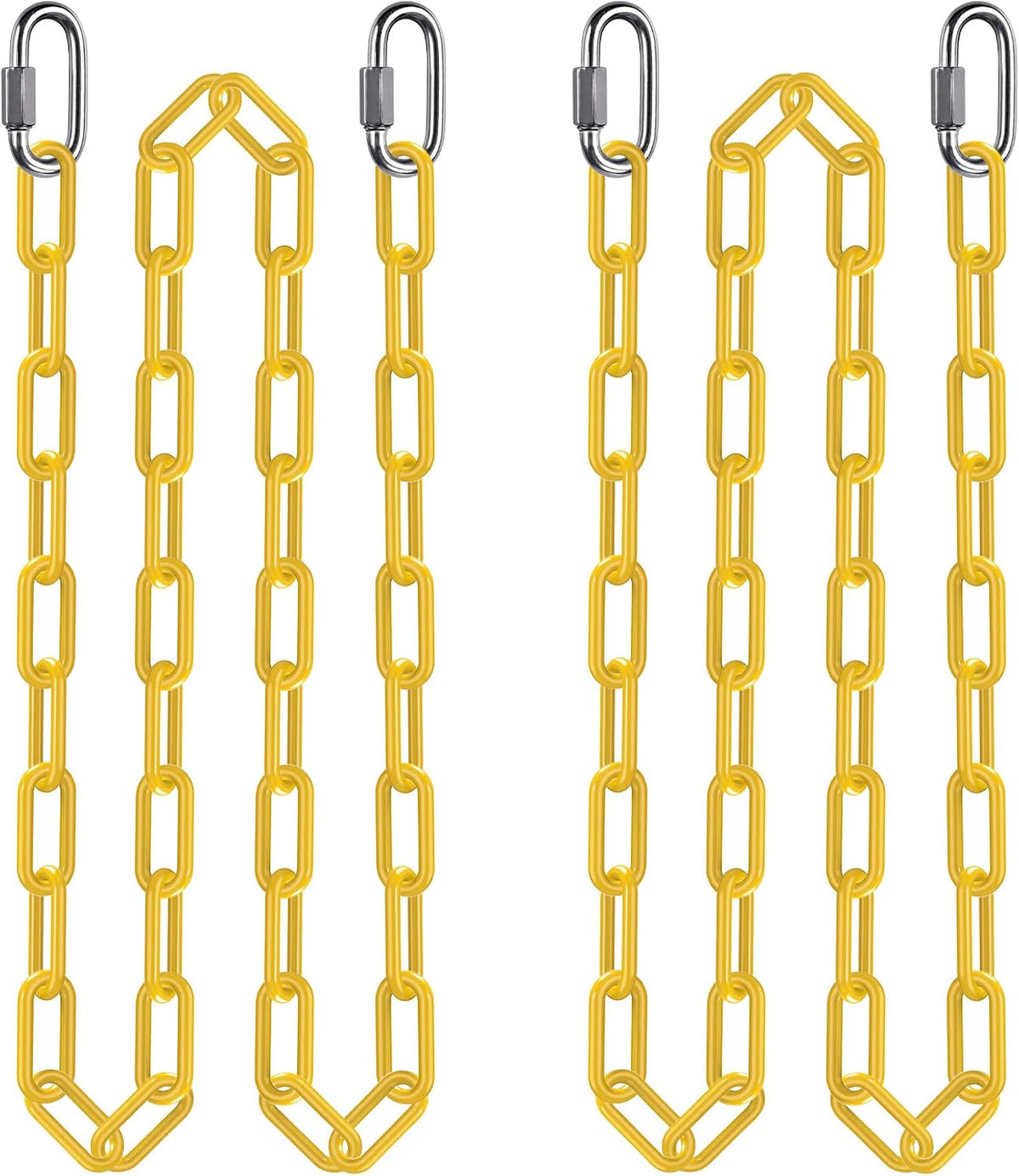 BeneLabel 40 inch yellow coated heavy duty hanging chains with carabiners - view 8