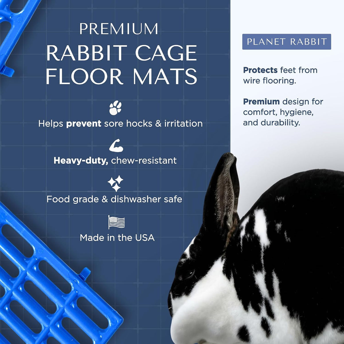 Premium Plastic Rabbit Cage Mats, 15x10 Mat - 12 Pack / Gray - image 2