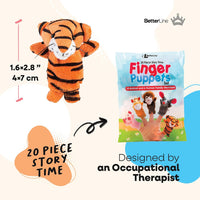 BETTERLINE 20 Piece Story Time Finger Puppets Set Cloth Velvet - 20 Pieces Animals & Family Members / Finger Puppets - image 2