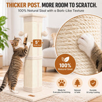Cat Scratching Post 33 Inch for Indoor Cats - Beige - image 4