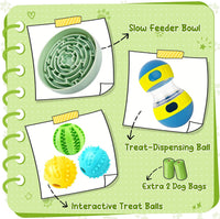 Dog Puzzle Feeder Set with Slow Feeder Bowl & Treat Ball – Essentials for Dogs - image 2