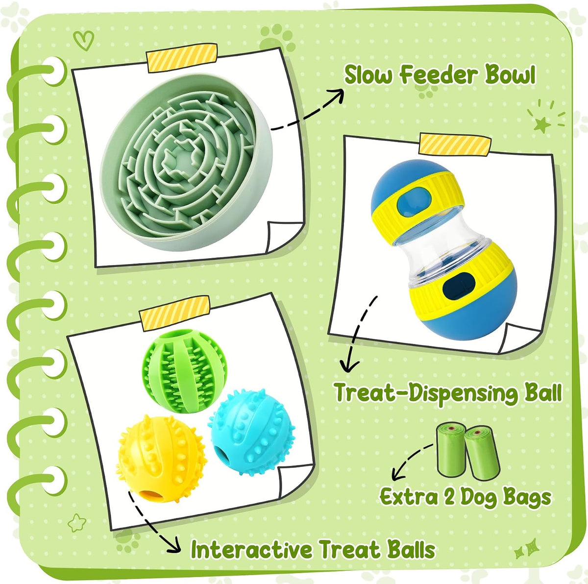 Dog Puzzle Feeder Set with Slow Feeder Bowl & Treat Ball – Essentials for Dogs - image 2