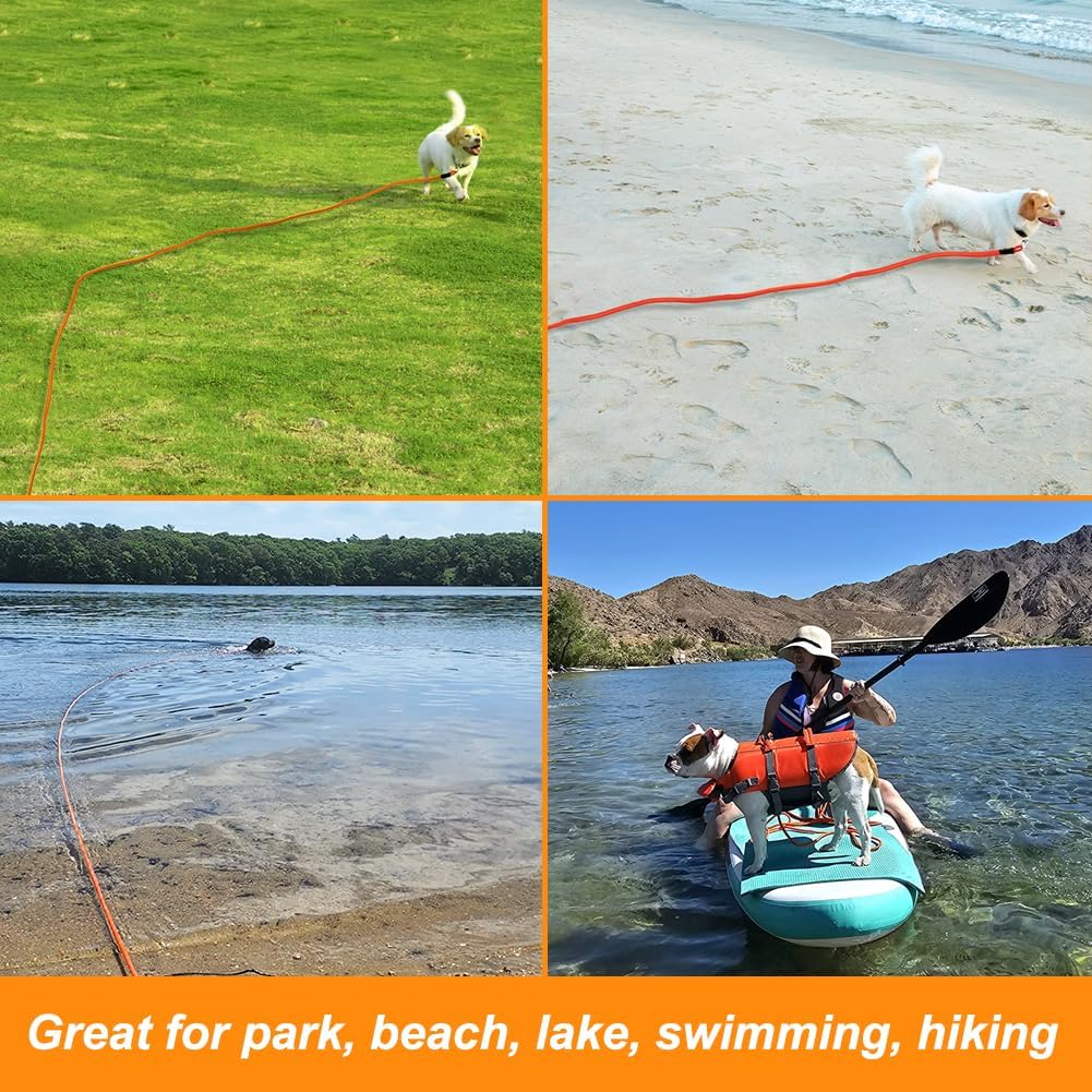Vivifying Floating Long Dog Leash - 32ft / Orange - image 3