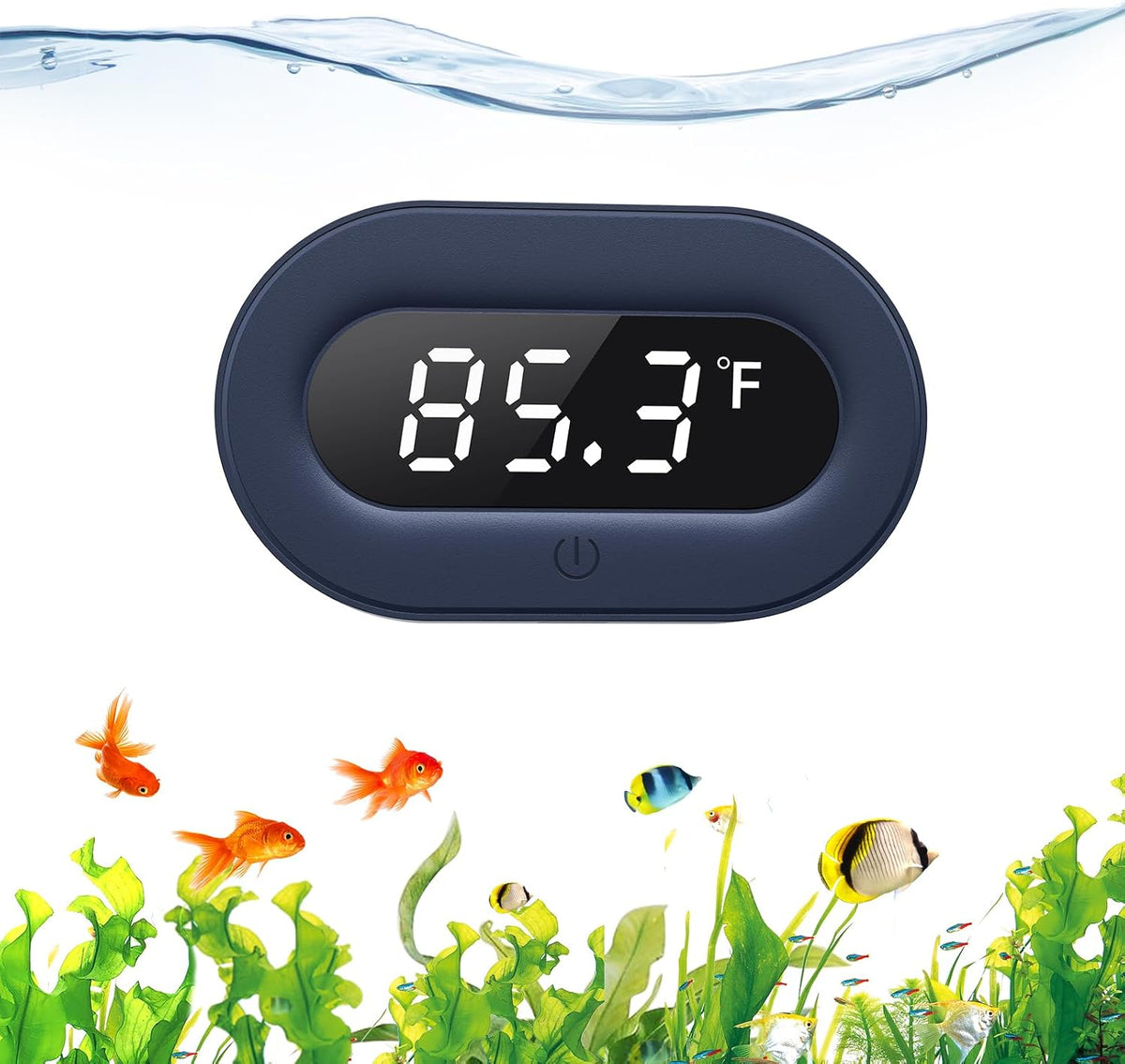 PAIZOO LED Aquarium Thermometer Digital Highly Accurate Replaceable - White Display