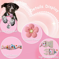 Medium Dog Collar with Flower - Pink / Small: for Small Dog - image 2