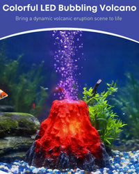 Uniclife Aquarium Volcano Ornament Kit Realistic Resin Volcanic - Multicolor (Red Volcano) - image 2