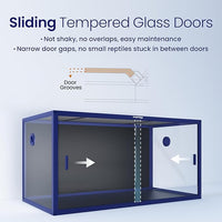120 Gallon Bearded Dragon Tank,48" x 24" x 24" Reptile Tank with Sliding Door Top Screen Ventilation, Front Opening Reptile Enclosure for Easy Maintenance