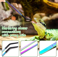 OLIISS Iridescent Reptile Feeding Tongs with Rubber Tips, 10.6" - 10.6 Inch - image 3