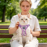 Cat Harness and Leash Set, Escape Proof and Adjustable - Purple / M (Chest: 12 - 19") - image 3