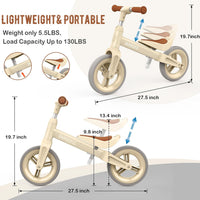 Bobike Toddler Balance Bike Toys for 1 to 4 Year Old Girls Boys - BEIGE - image 4