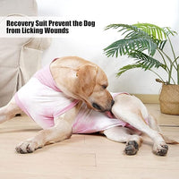Breathable Dog Recovery Suit for Medium Large Dogs Onesie Tie Dye Pjs for Abdominal Wounds, Shedding, Prevent Licking S Pink2