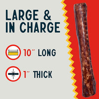 Canine Chews 10" Beef Basted Rawhide Bones for Large Dogs - 20 Pack - Hand-Rolled Dog Chews Basted in Beef Broth - Promotes Dental Health