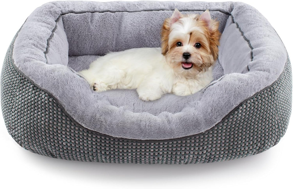Medium Dog Beds for Medium Dogs Washable - S PLUS (25"x21"x8") / Grey