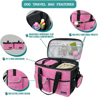 PetAmi Dog Travel Bag Organizer, Pet Supplies Diaper Tote - Medium - 14.5"L x 8.0"W x 12.0"H / Pink - image 4