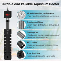 25W Aquarium Heater, Adjustable Small Fish Tank Heater - For 20-40 Gal - image 2
