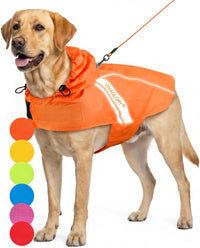 VIVAGLORY Dog Raincoat Wetoff Dog Rain Coat, XS - Orange / L (26"-30" chest girth)