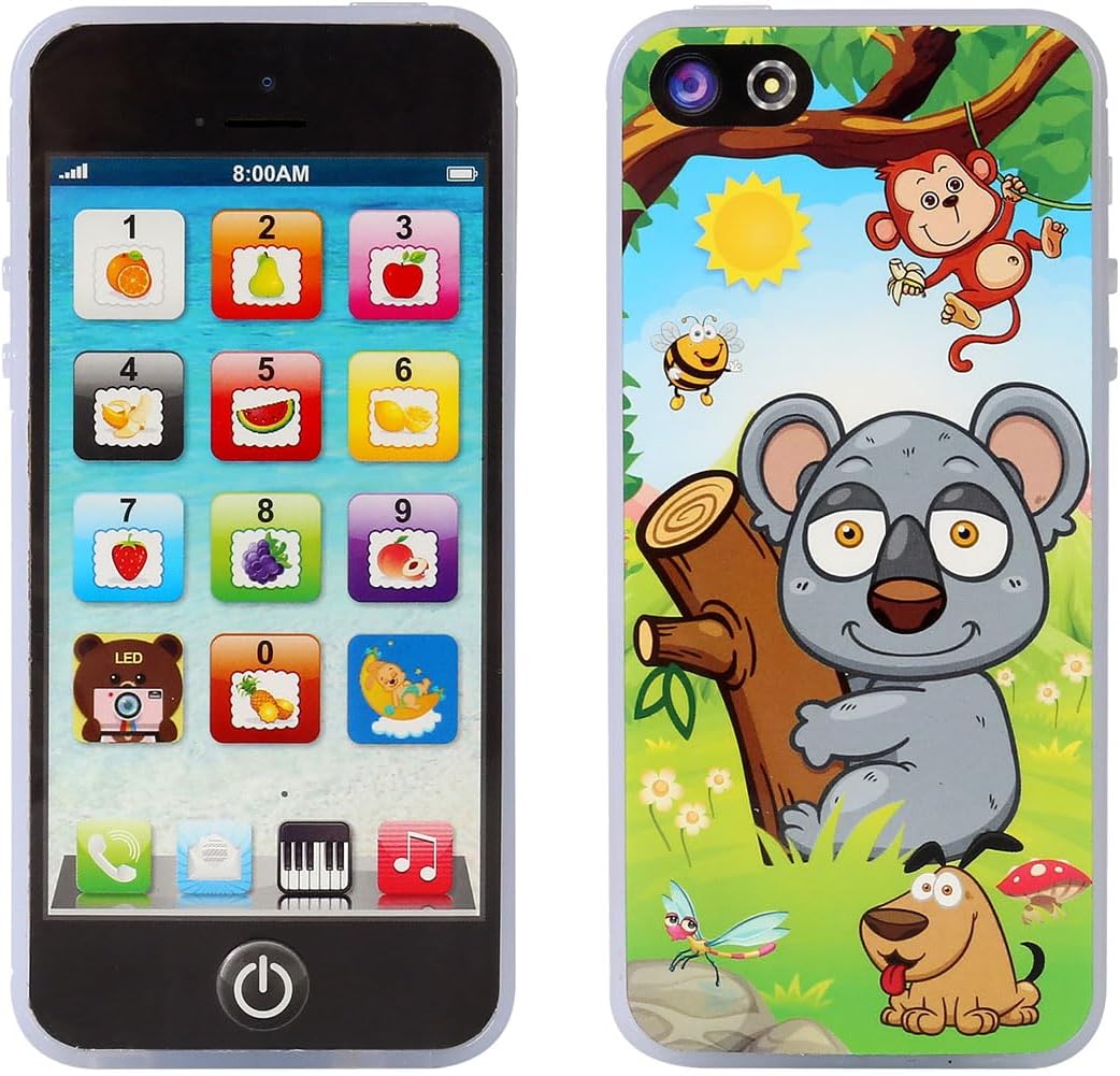 Sujosa Yphone black toy phone for toddlers with soft colored lights - view 7