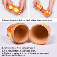 Russian Nesting Dolls, Bear Wooden Stacking Set - Round Lion - image 4