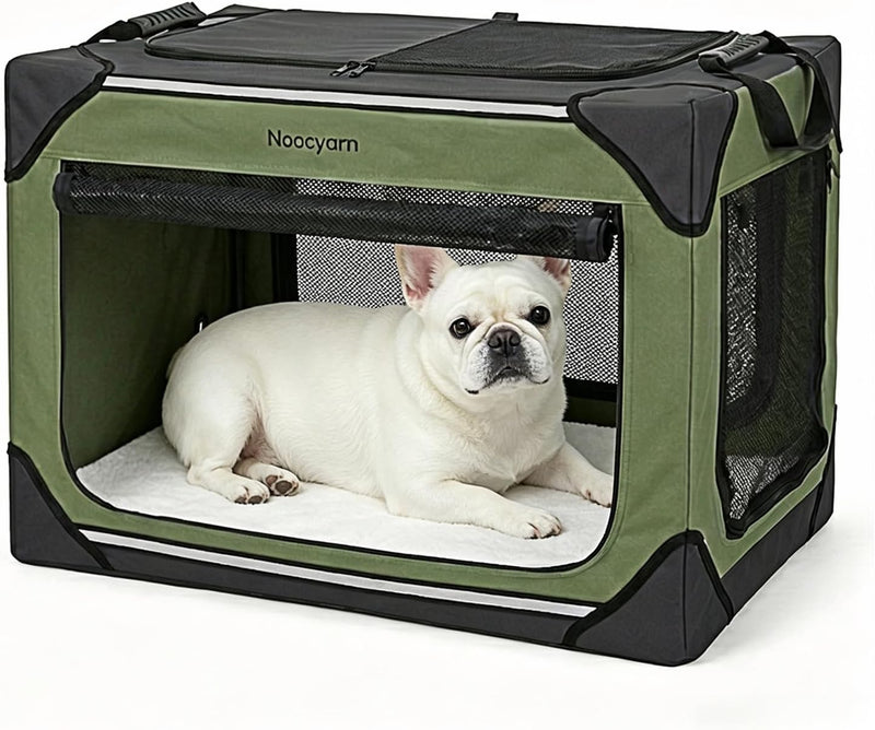 Collapsible Dog Crate for Large Dogs 36 Inch - Green / 26.0"L x 18.0"W x 18.0"H