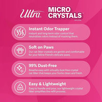 Ultra Micro Crystals Premium Cat Litter - 99.9% Dust Free, Soft on Paws, Fragrance Free - 15 Lbs. Total (3pk of 5 Lbs.)